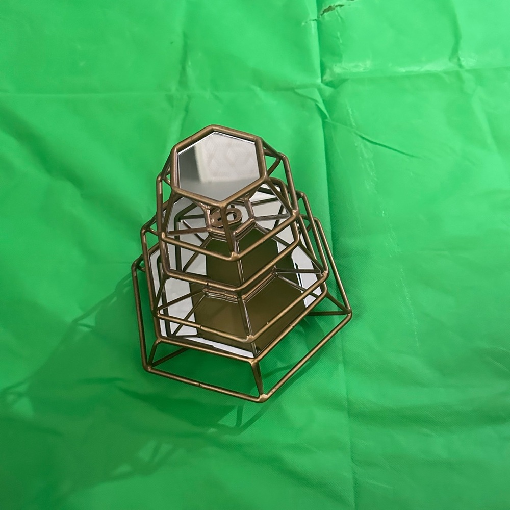Hexagonal Gold Wall Mirror Set - Picture 6 of 7
